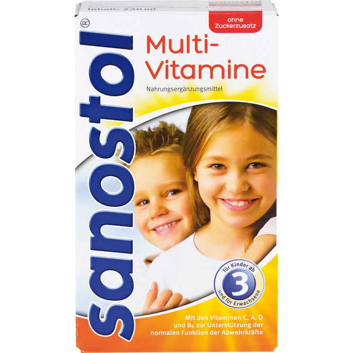 sanostol Multi-Vitamine ohne Zuckerzusatz Saft, 230.0 ml Lösung