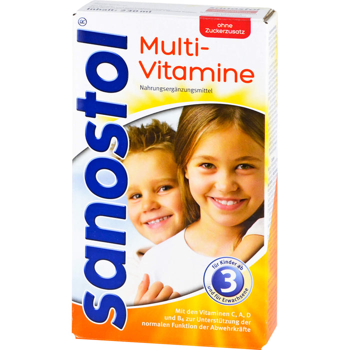 sanostol Multi-Vitamine ohne Zuckerzusatz Saft, 230 ml Solution