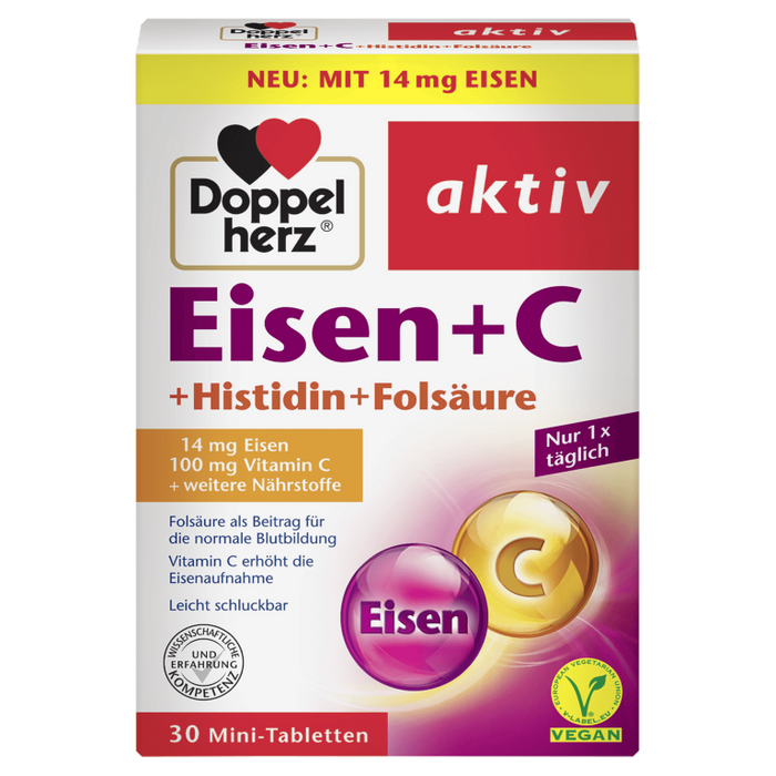 Doppelherz Eisen+Vit.C+L-Histidin, 30 pcs. Tablets