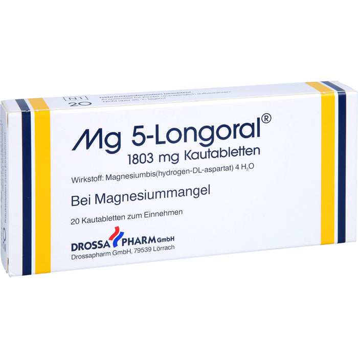 Drossapharm Mg 5-Longoral 1803 mg Kautabletten, 20 pc Tablettes