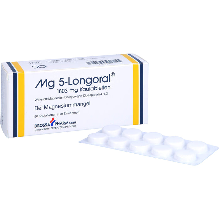Mg 5-Longoral 1803 mg Kautabletten bei Magnesiummangel, 50 pc Tablettes