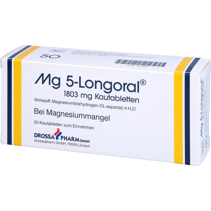 Mg 5-Longoral 1803 mg Kautabletten bei Magnesiummangel, 50 pc Tablettes