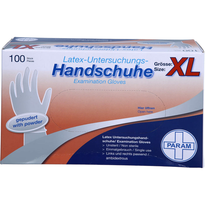 Einmal Handschuhe Latex gepudert XL, 100 St HAS