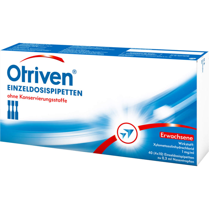 Otriven 0,1 % ohne Konservierungsstoffe Einzeldosispipetten für Erwachsene, 40 St. Einzeldosispipetten