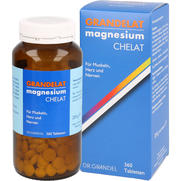 Dr. Grandel Grandelat Magnesium Chelat Tabletten für Muskeln, Herz und Nerven, 360 pc Tablettes