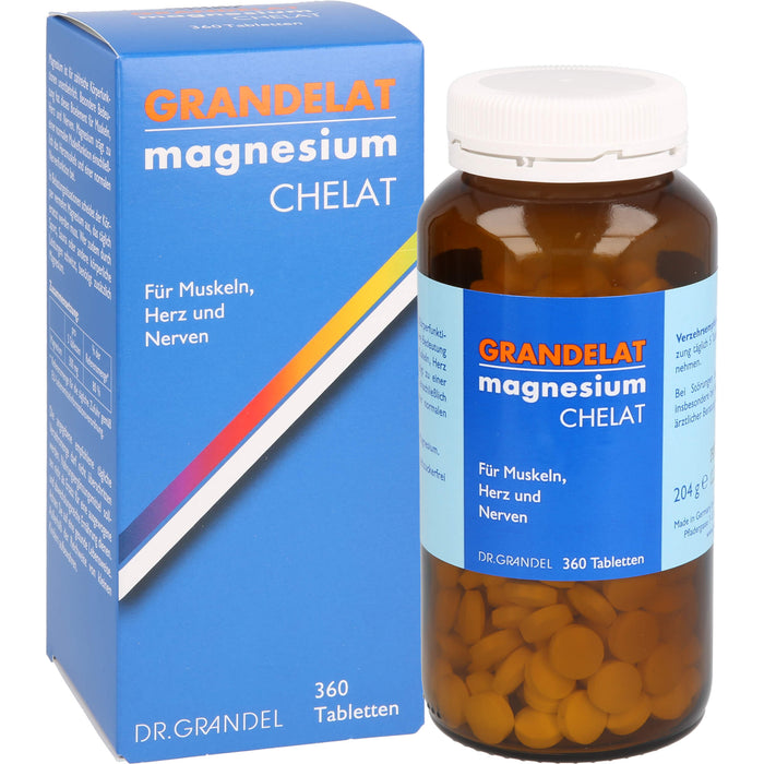 Dr. Grandel Grandelat Magnesium Chelat Tabletten für Muskeln, Herz und Nerven, 360 pc Tablettes