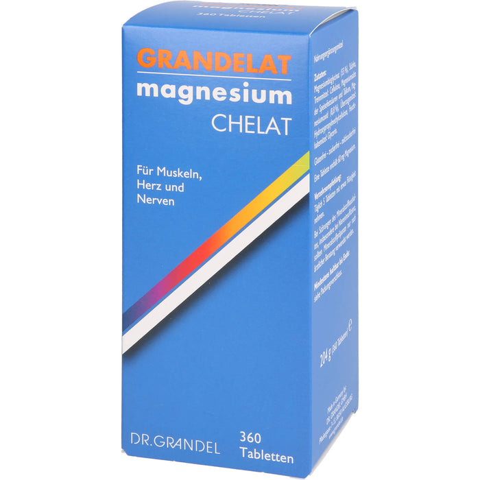 Dr. Grandel Grandelat Magnesium Chelat Tabletten für Muskeln, Herz und Nerven, 360 pc Tablettes