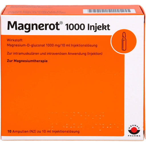 Magnerot 1000 Injekt zur intramuskulären und intravenösen Anwendung, 10 ml Lösung