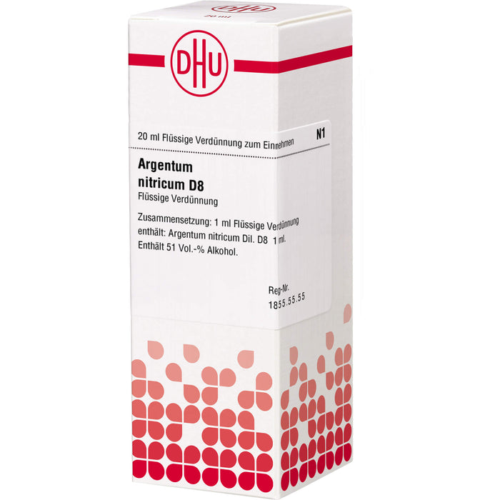 DHU Argentum nitricum D8 Dilution, 20 ml Solution