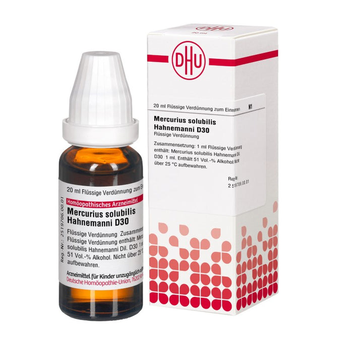DHU Mercurius solubilis Hahnemanni D30 Dilution, 20 ml Solution