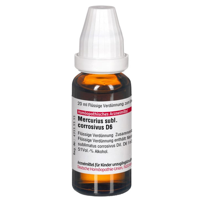 Mercurius sublimatus corrosivus D6 DHU Dilution, 20 ml Solution