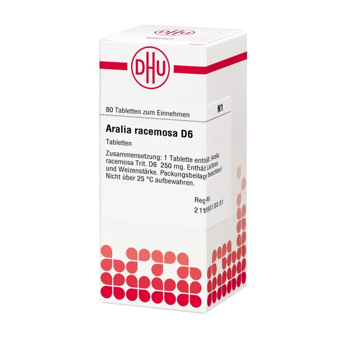 Aralia racemosa D6 DHU Tabletten, 80 pc Tablettes