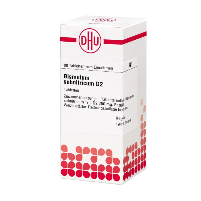 Bismutum subnitricum D2 DHU Tabletten, 80 pc Tablettes