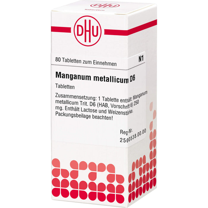 Manganum metallicum D6 DHU Tabletten, 80 pc Tablettes