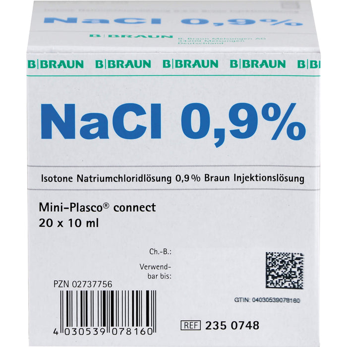 Isotone Kochsalzlösung NaCl 0,9% Braun Mini-Plasco connect, 20.0 ml Lösung