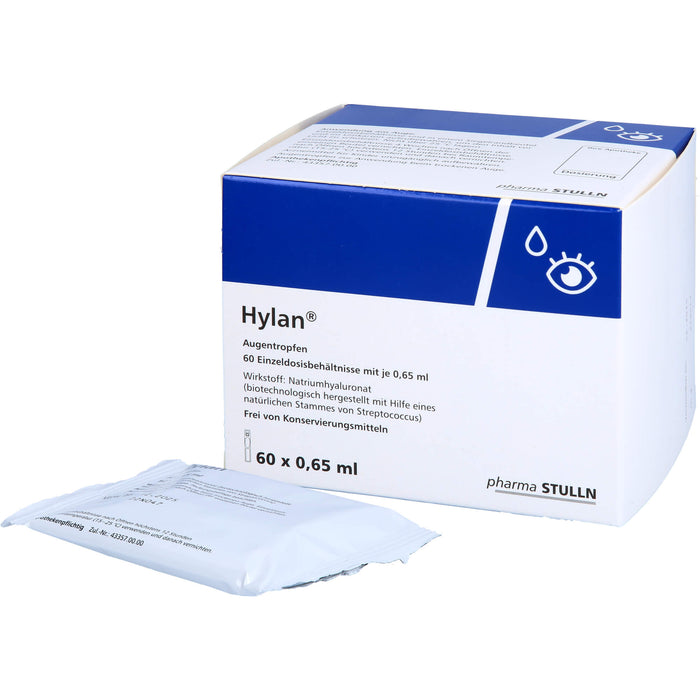 Hylan Augentropfen zur symptomatischen Behandlung beim trockenen Auge, 60 pcs. Solution