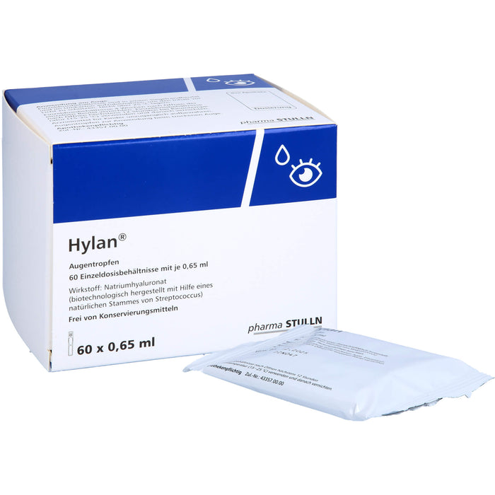 Hylan Augentropfen zur symptomatischen Behandlung beim trockenen Auge, 60 St. Lösung