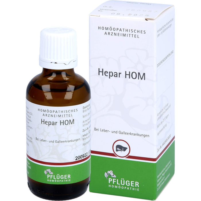 Pflüger Hepar HOM Tropfen bei Leber- und Galleerkrankungen, 50 ml Lösung