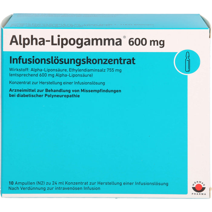 Alpha-Lipogamma 600 mg Infusionslösungskonzentrat, 240 ml Lösung
