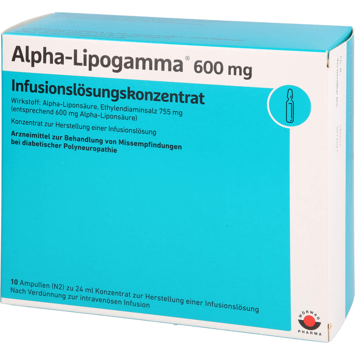 Alpha-Lipogamma 600 mg Infusionslösungskonzentrat, 240 ml Lösung