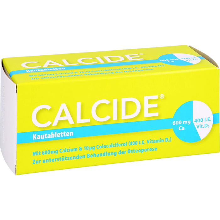 Calcide 600 mg / 400 I.E. Kautabletten zur unterstützenden Behandlung der Osteoporose, 100 pcs. Tablets