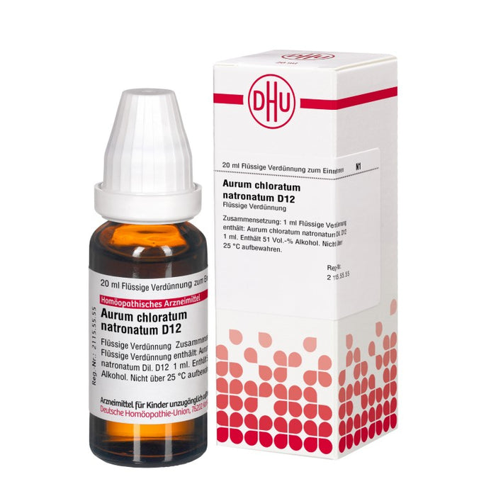 DHU Aurum chloratum natronatum D12 Dilution, 20 ml Solution