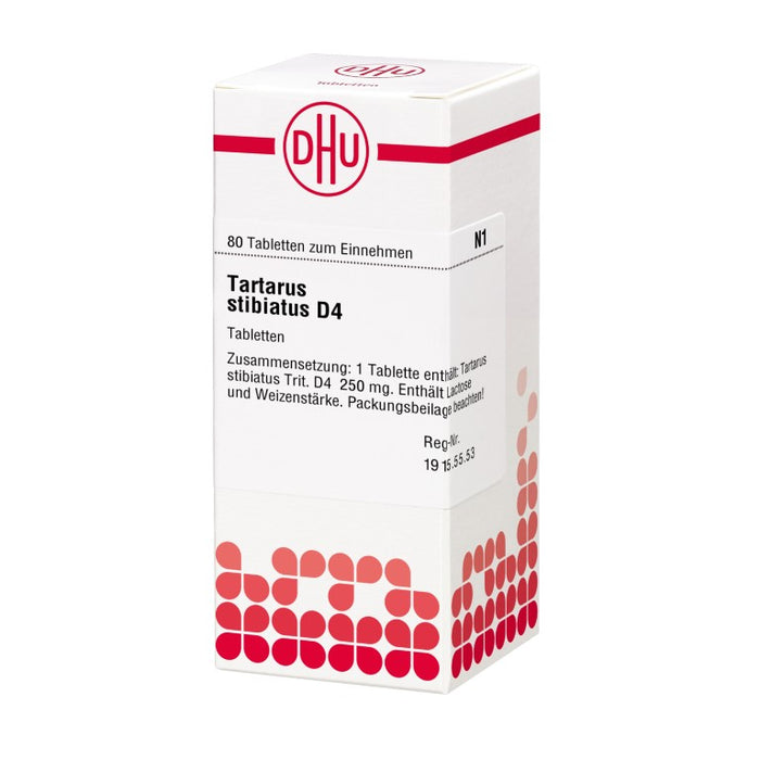 Tartarus stibiatus D4 DHU Tabletten, 80 pcs. Tablets
