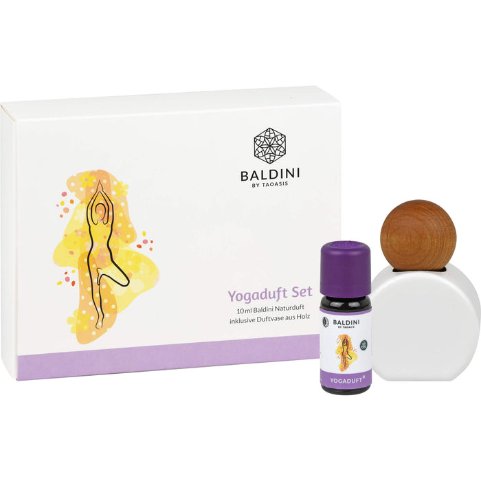 BALDINI Yogaduft Set 10 ml Naturduft inklusive Duftvase aus Holz, 1 St. Set