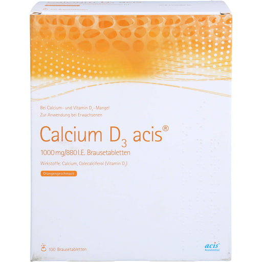 Calcium D3 acis 1000 mg/880 I.E. Brausetabletten mit Orangengeschmack, 100 St. Tabletten