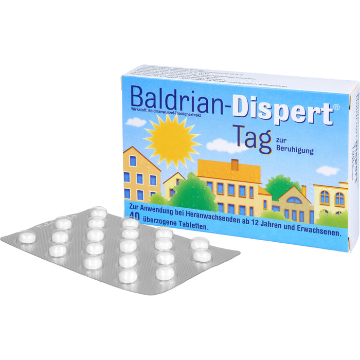 Baldrian-Dispert Tag Tabletten zur Beruhigung, 40 St. Tabletten