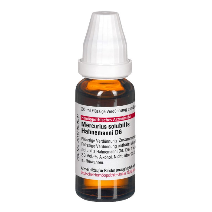 DHU Mercurius solubilis Hahnemanni D6 Dilution, 20 ml Solution