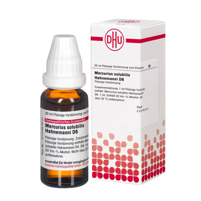DHU Mercurius solubilis Hahnemanni D6 Dilution, 20 ml Solution