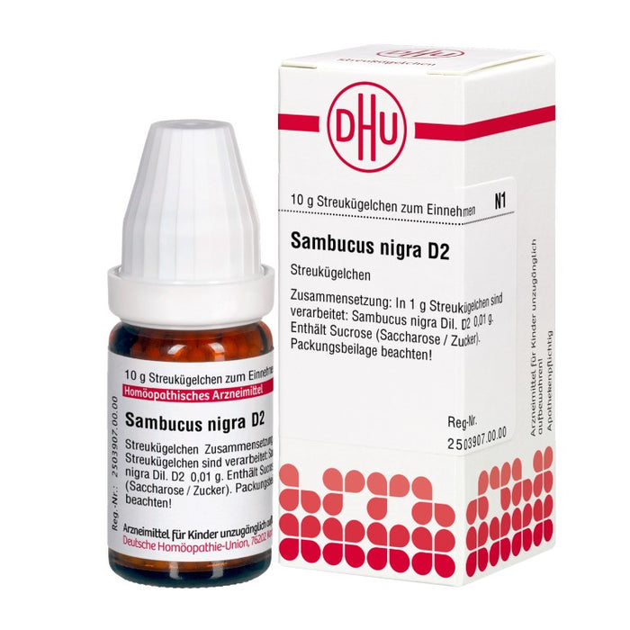 Sambucus nigra D2 DHU Globuli, 10 g Globules