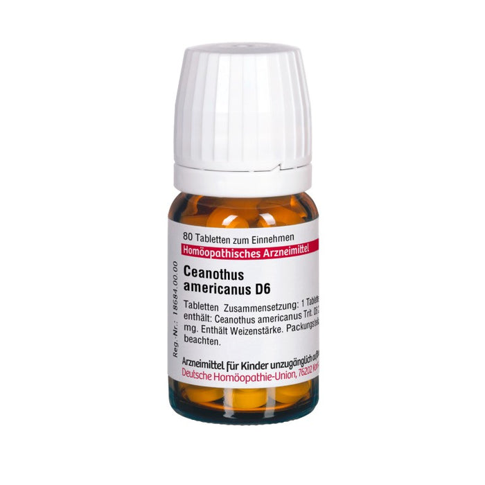 Ceanothus americanus D6 DHU Tabletten, 80 pc Tablettes