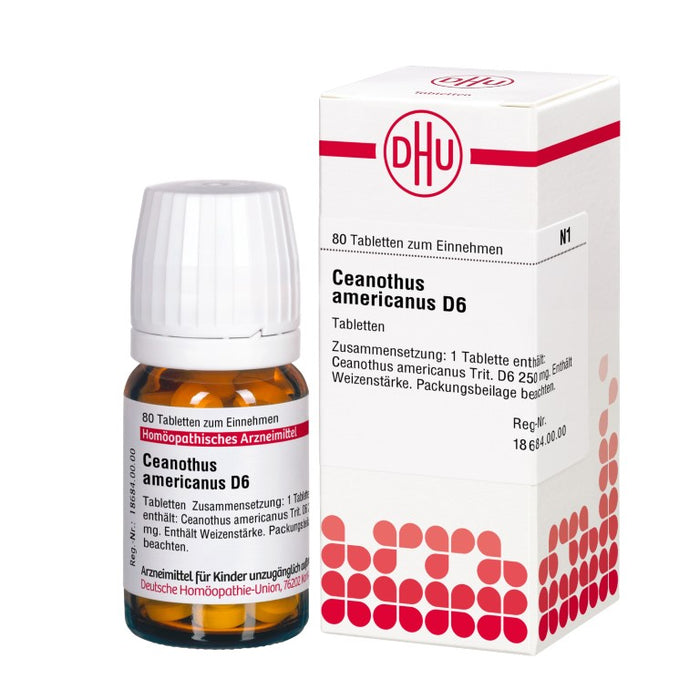 Ceanothus americanus D6 DHU Tabletten, 80 pc Tablettes