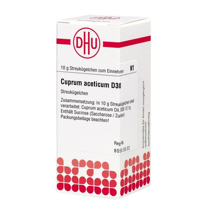Cuprum aceticum D30 DHU Globuli, 10 g Globules