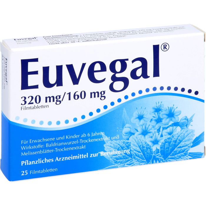 Euvegal 320 mg / 160 mg Filmtabletten zur Beruhigung, 25 pc Tablettes