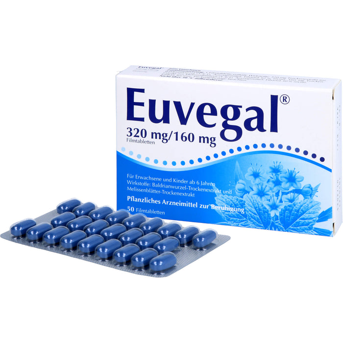 Euvegal 320 mg / 160 mg, Filmtabletten zur Beruhigung, 50 pc Tablettes