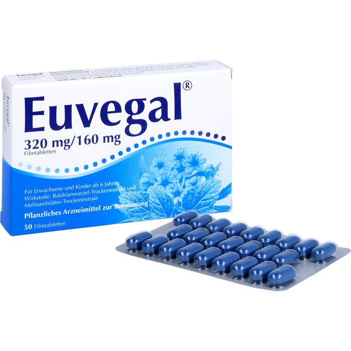 Euvegal 320 mg / 160 mg, Filmtabletten zur Beruhigung, 50 pc Tablettes