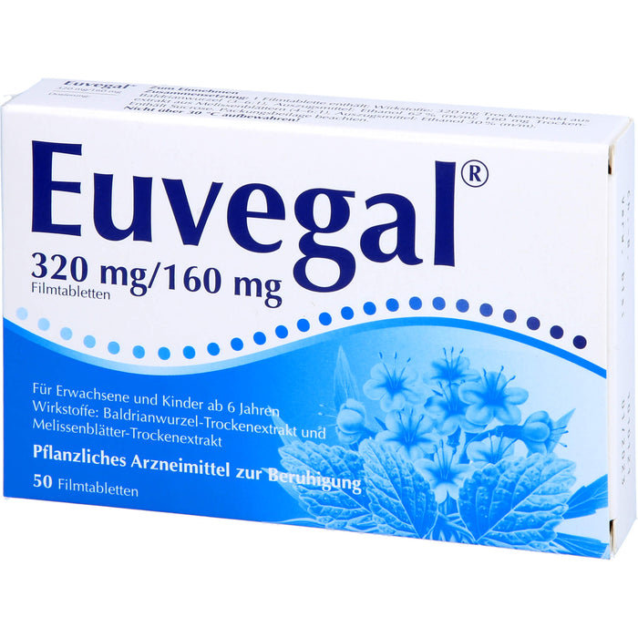 Euvegal 320 mg / 160 mg, Filmtabletten zur Beruhigung, 50 pc Tablettes