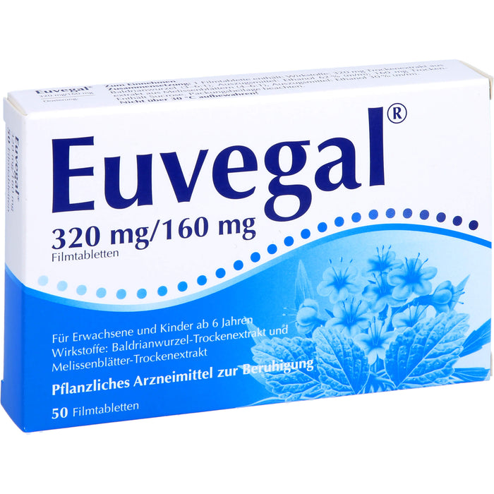Euvegal 320 mg / 160 mg, Filmtabletten zur Beruhigung, 50 pc Tablettes