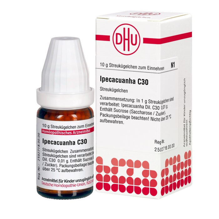 DHU Ipecacuanha C30 Streukügelchen, 10 g Globuli