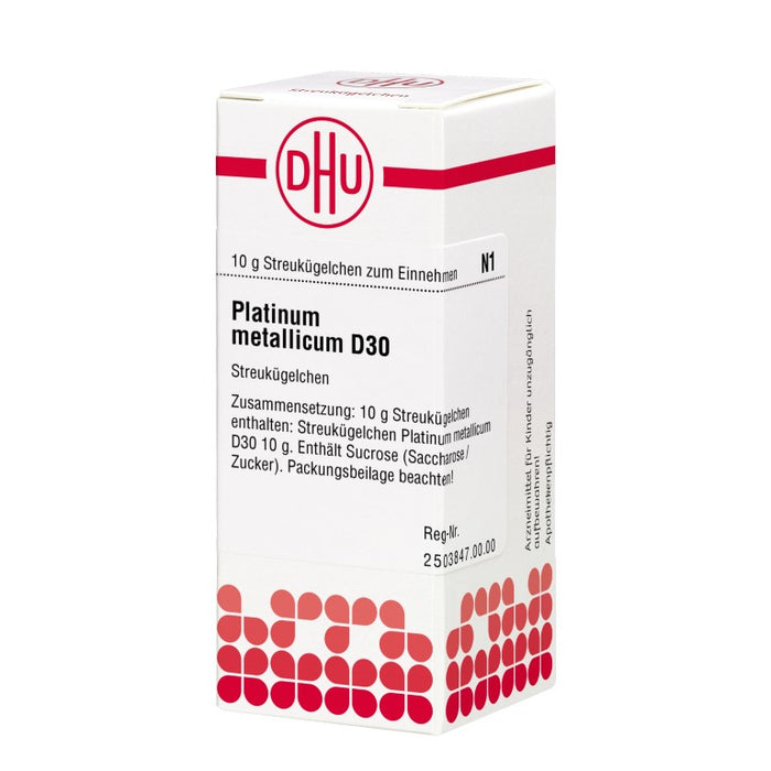 Platinum metallicum D30 DHU Globuli, 10 g Globules