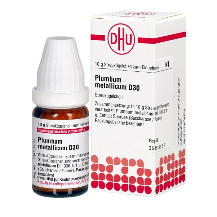 Plumbum metallicum D30 DHU Globuli, 10 g Globules