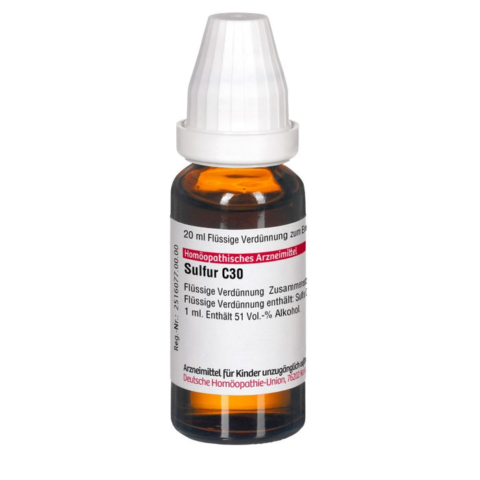 DHU Sulfur C30 Dilution, 20 ml Solution
