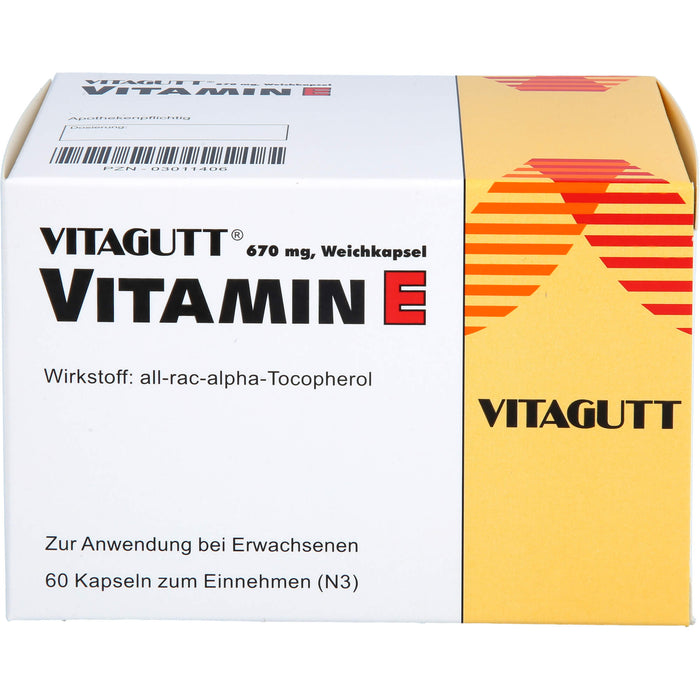 Vitagutt Vitamin E 670 mg, Weichkapsel, 60 St WKA