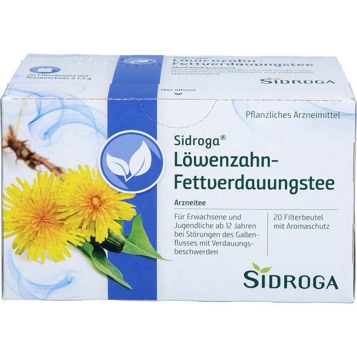 Sidroga Löwenzahn-Fettverdauungstee für den Gallenfluss, 20 St. Filterbeutel