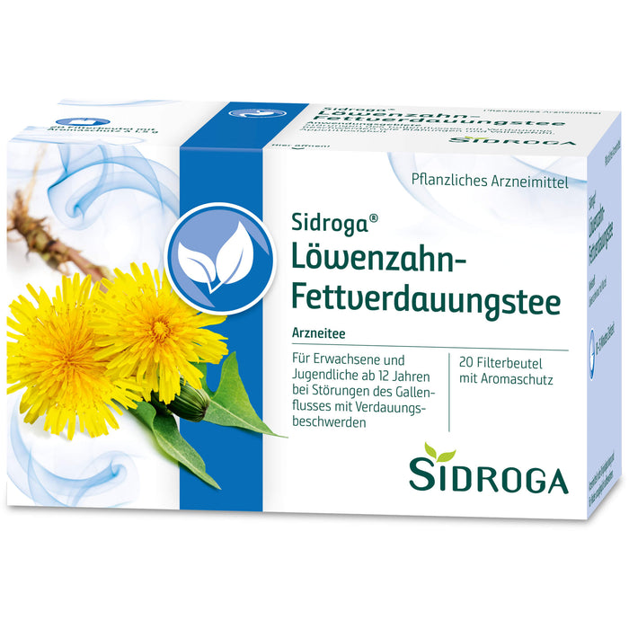Sidroga Löwenzahn-Fettverdauungstee für den Gallenfluss, 20 pc Sac filtrant