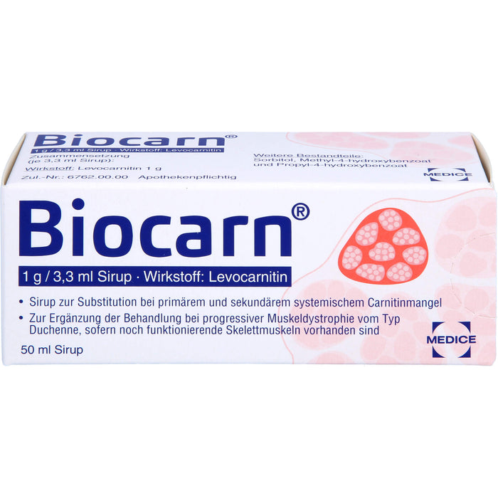 MEDICE Biocarn Sirup bei Carnitinmangel, 50 ml Lösung