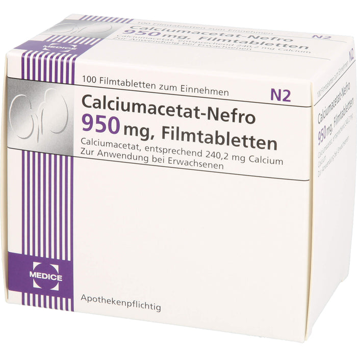 Calciumacetat-Nefro 950mg, Filmtabletten, 100 St FTA